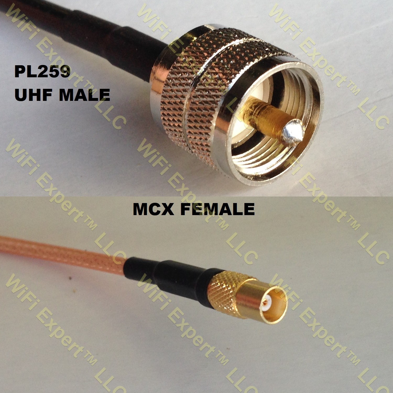 LMR100 PL259 UHF Male to MCX FEMALE Coaxial RF Pigtail Cable