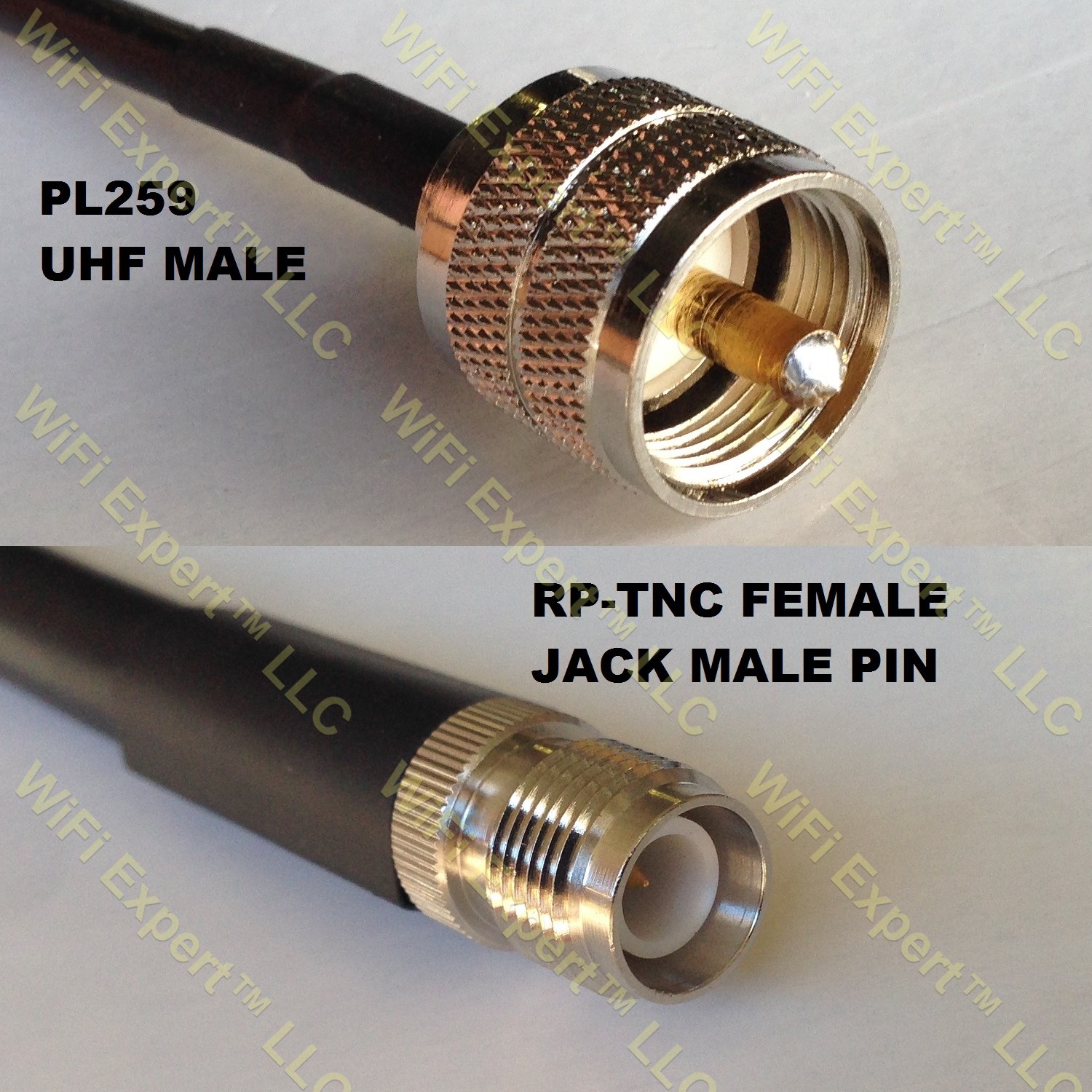 LMR400 PL259 UHF Male to RP-TNC FEMALE Coaxial RF Pigtail Cable