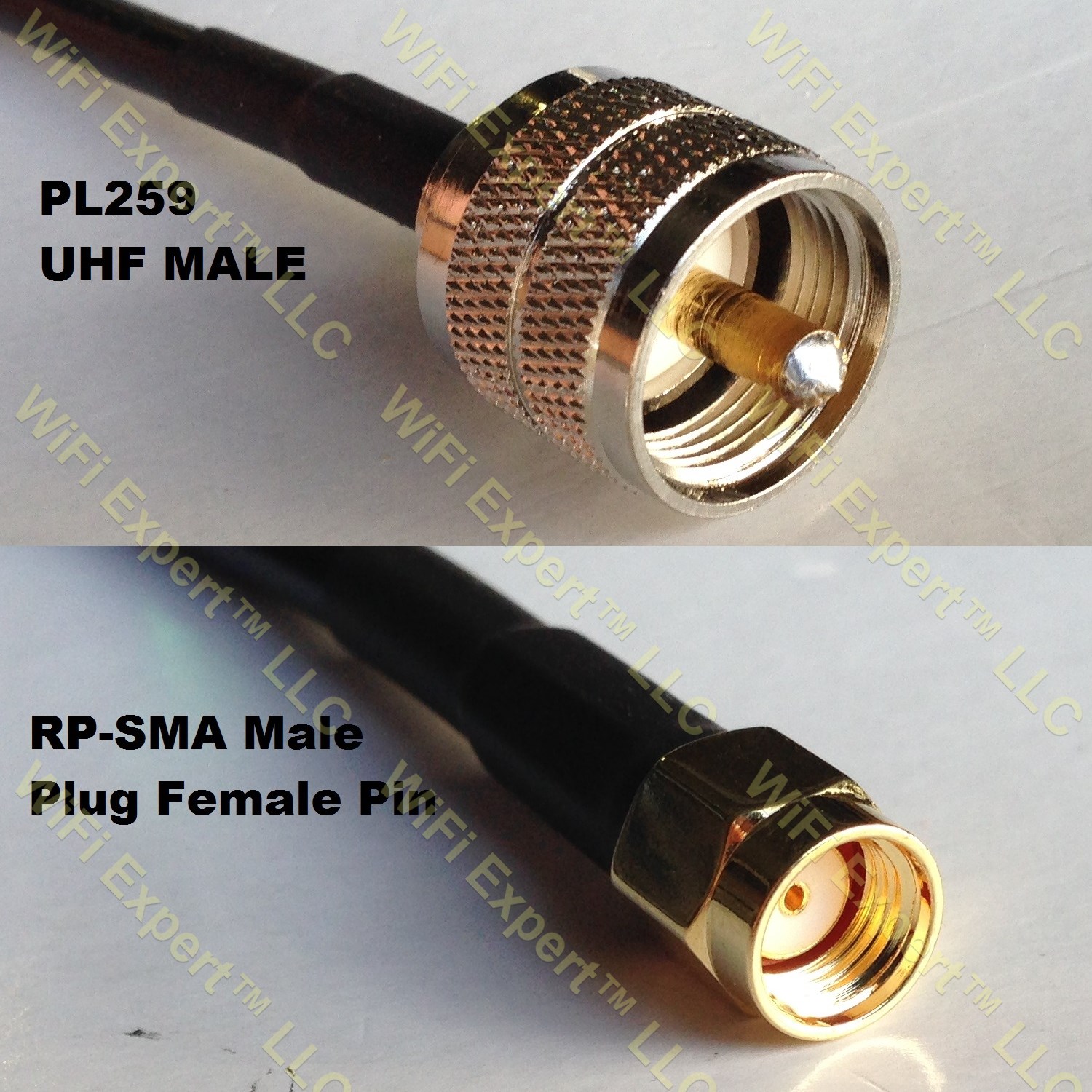LMR400 PL259 UHF Male to RP-SMA MALE Coaxial RF Pigtail Cable