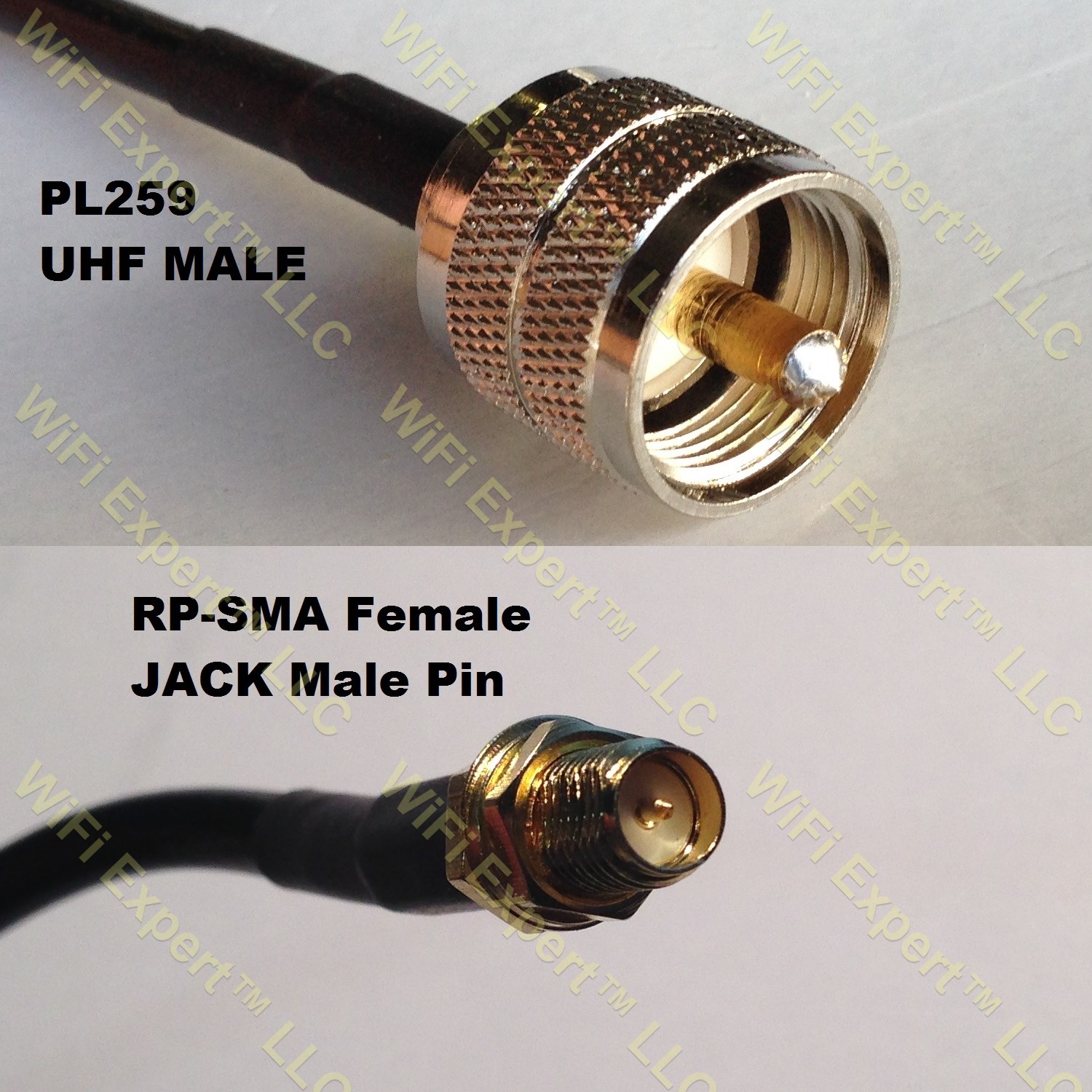 LMR400 PL259 UHF Male to RP-SMA FEMALE Coaxial RF Pigtail Cable