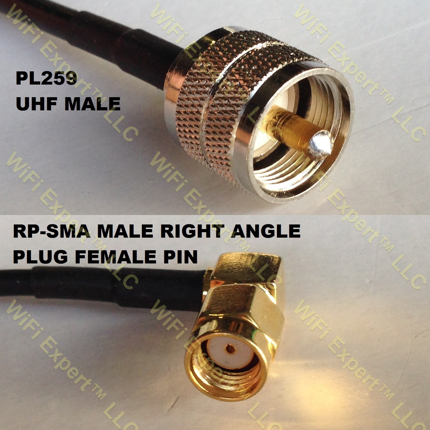 RG316 PL259 UHF Male to RPSMA MALE ANGLE Coaxial RF Pigtail Cable RF