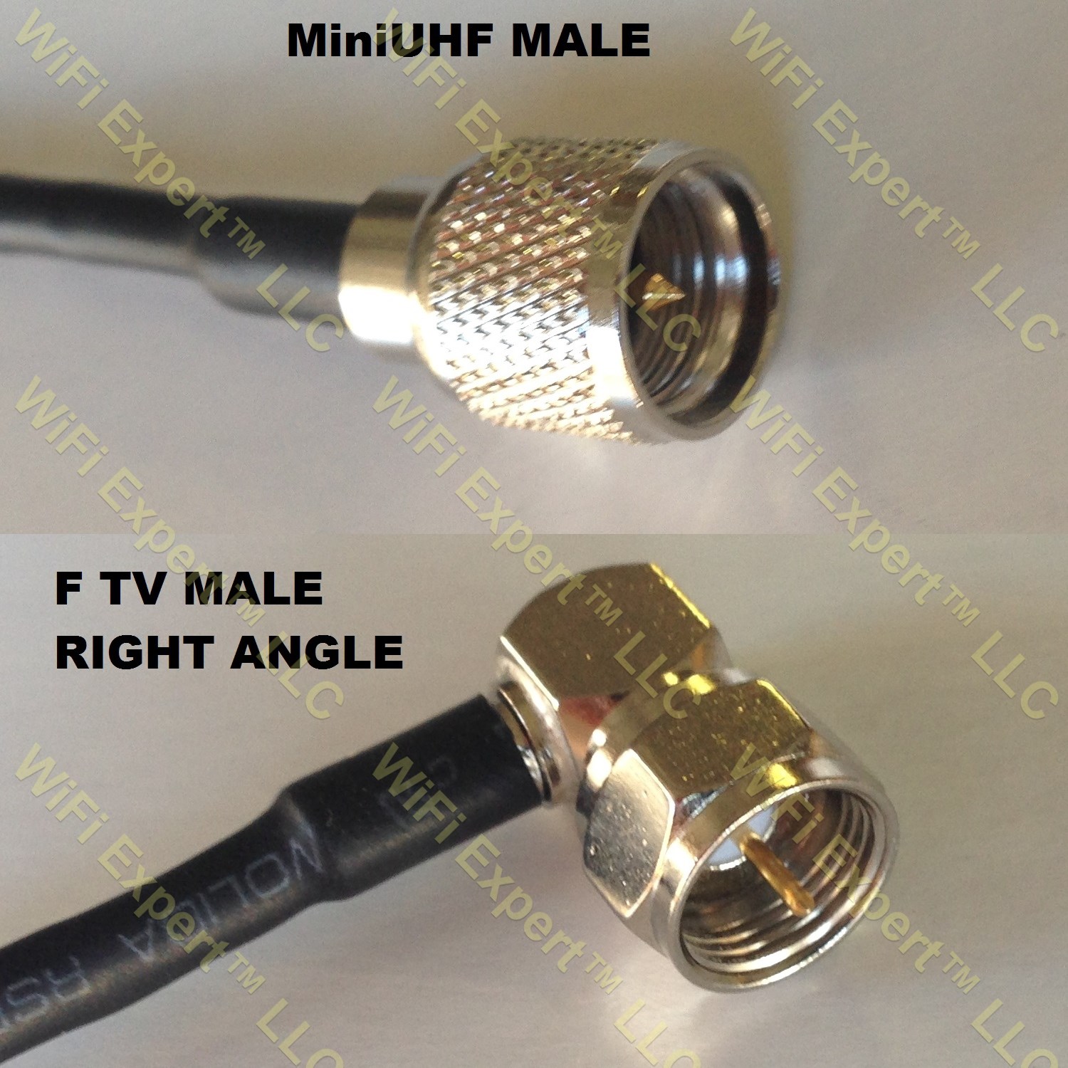 RG142 MINI UHF MALE to F MALE ANGLE Coaxial RF Pigtail Cable – RF ...