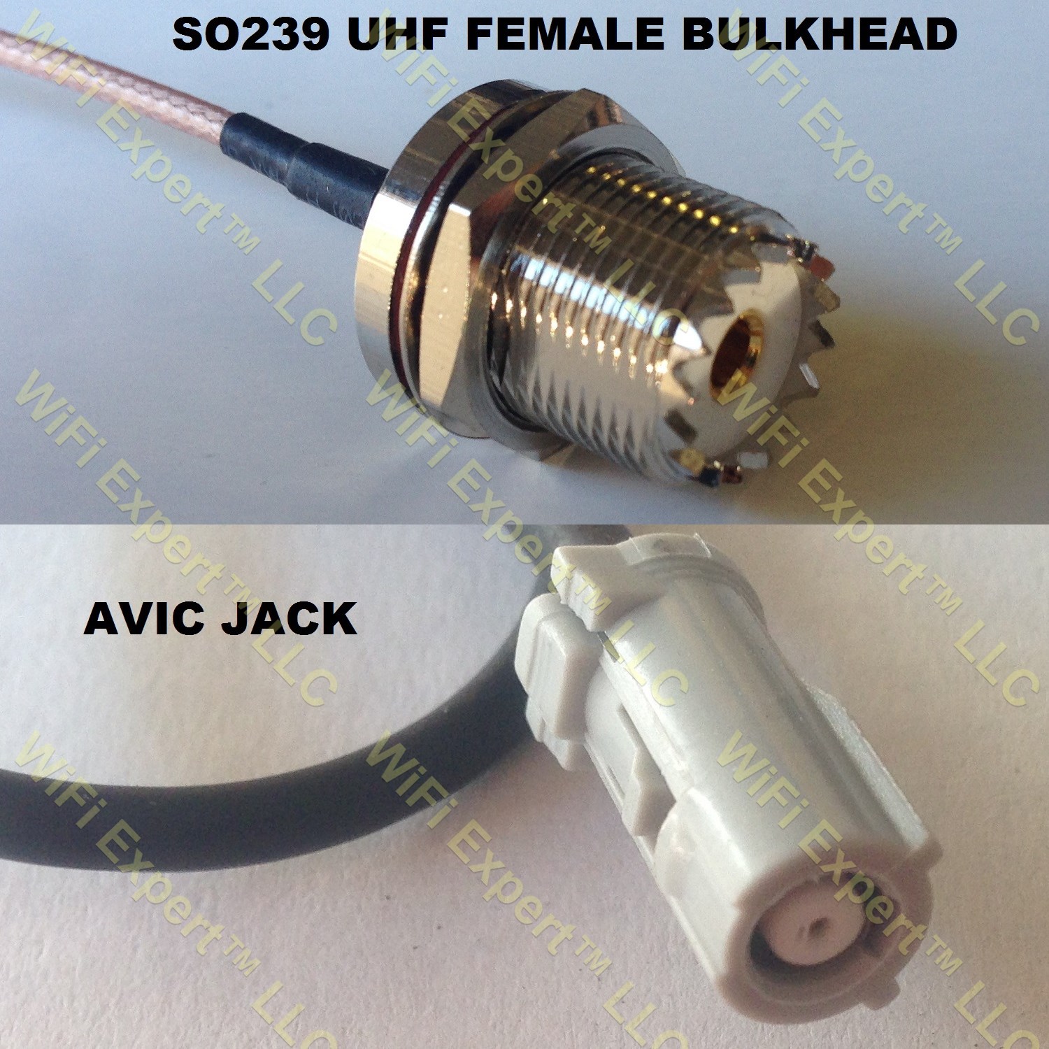 LMR100 UHF Female BULKHEAD to AVIC Jack Coaxial RF Pigtail Cable
