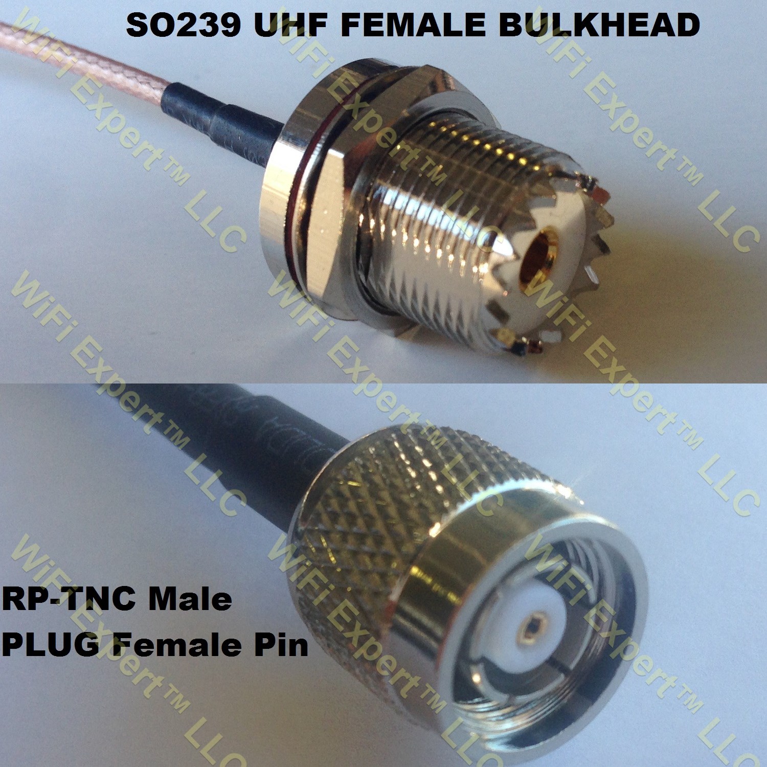 LMR100 UHF Female BULKHEAD to RP-TNC MALE Coaxial RF Pigtail Cable