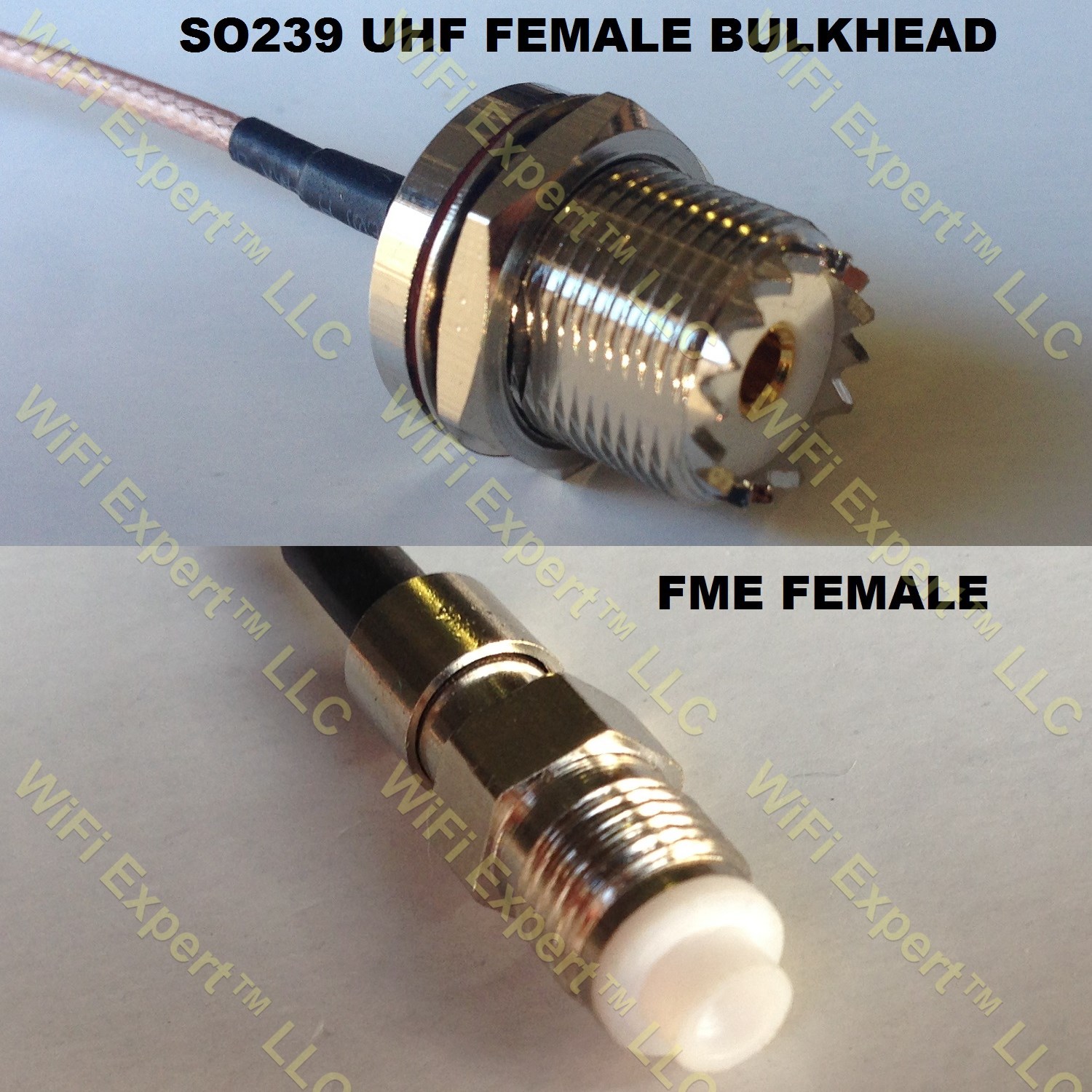 LMR100 UHF Female BULKHEAD to FME FEMALE Coaxial RF Pigtail Cable