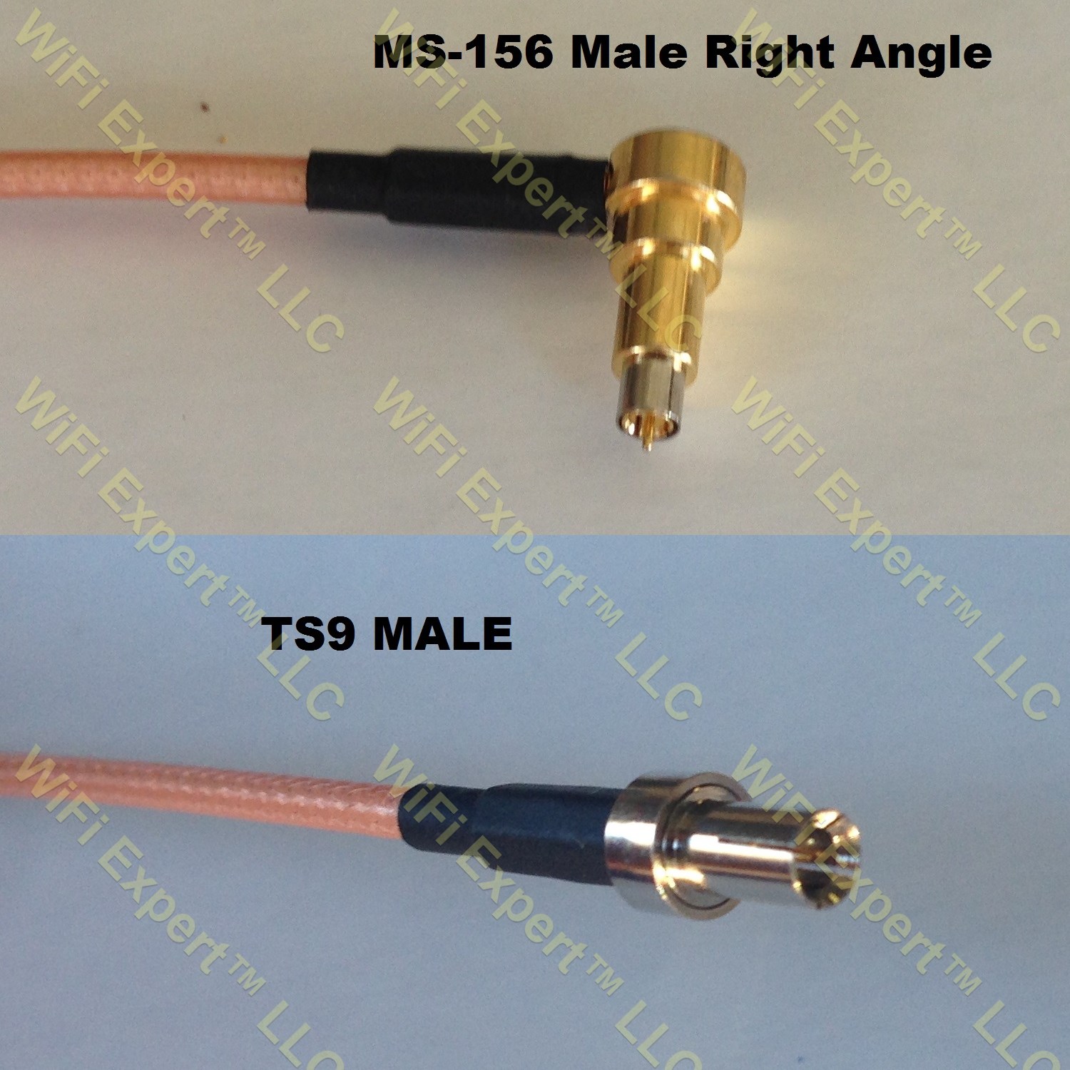 LMR100 MS-156 MALE ANGLE to TS-9 MALE Coaxial RF Pigtail Cable