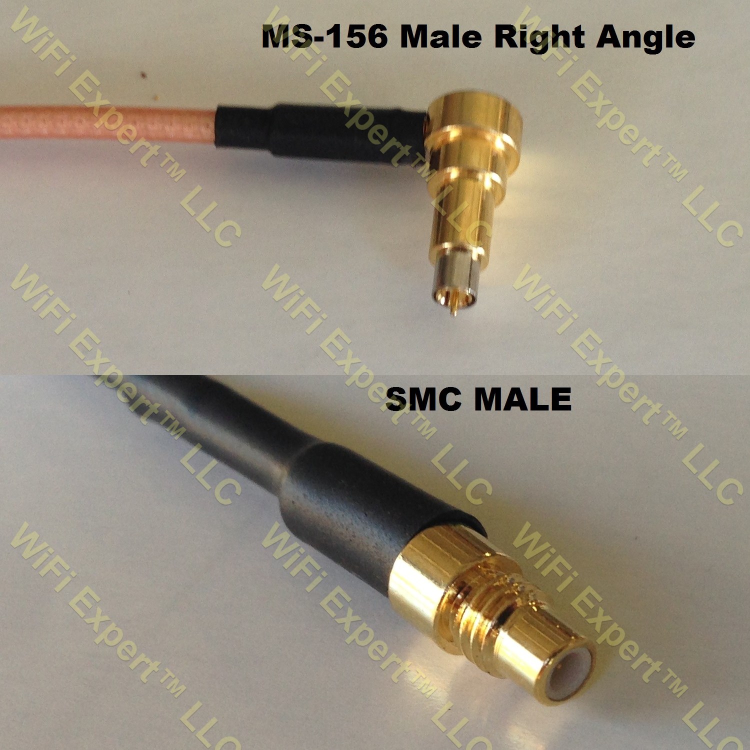 LMR100 MS-156 MALE ANGLE to SMC MALE Coaxial RF Pigtail Cable