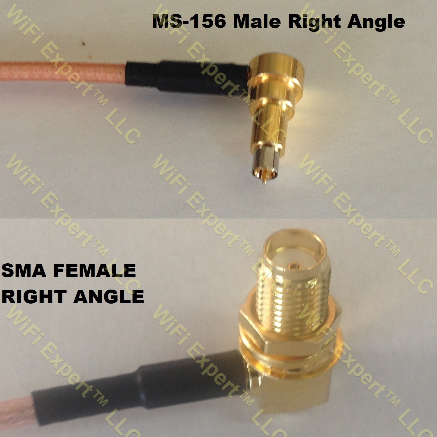 LMR100 MS-156 MALE ANGLE to SMA FEMALE ANGLE Coaxial RF Pigtail Cable
