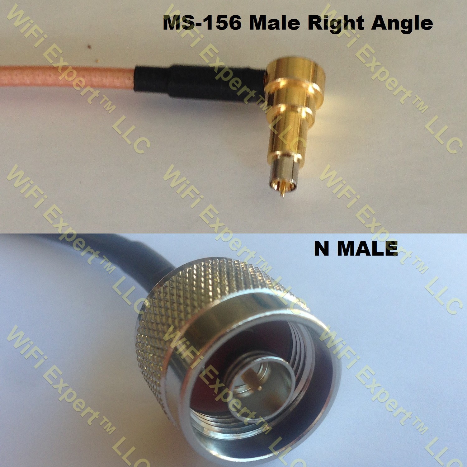 LMR100 MS-156 MALE ANGLE to N MALE Coaxial RF Pigtail Cable