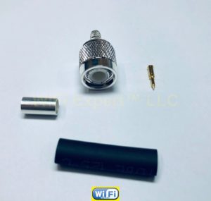 1 x Silver TNC Male Plug crimp RG58 LMR195 RG142 Cable Straight RF connector USA