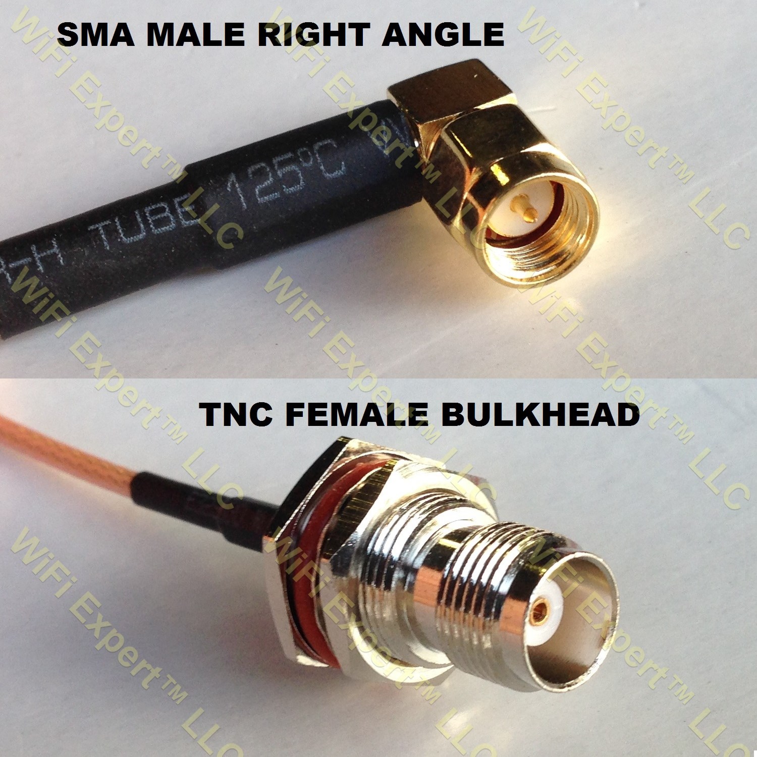 LMR100 SMA MALE ANGLE to TNC FEMALE BULKHEAD Coaxial RF Pigtail Cable