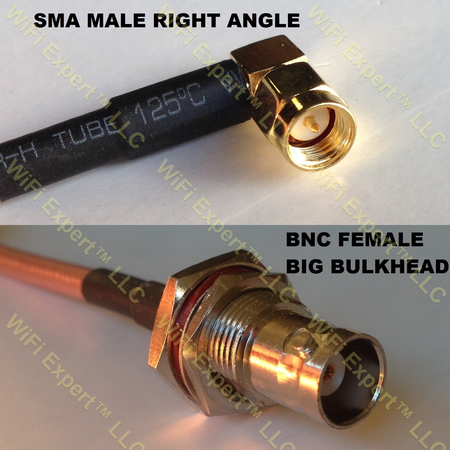 USA-CA RG400 BNC FEMALE to BNC MALE ANGLE Coaxial RF Pigtail Cable 