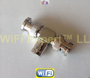 BNC Female to Two BNC male plug Triple T in Series Adapter Connector 3 Way A