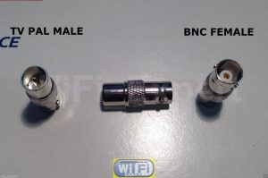 Nickel BNC female jack to IEC PAL DVB-T TV male plug RF adapter connector