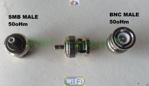 BNC Male Plug to SMB Male Plug 50oHm Straight Adapter RF Connector Converter