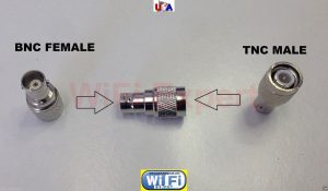 TNC male plug to BNC female jack RF coaxial adapter