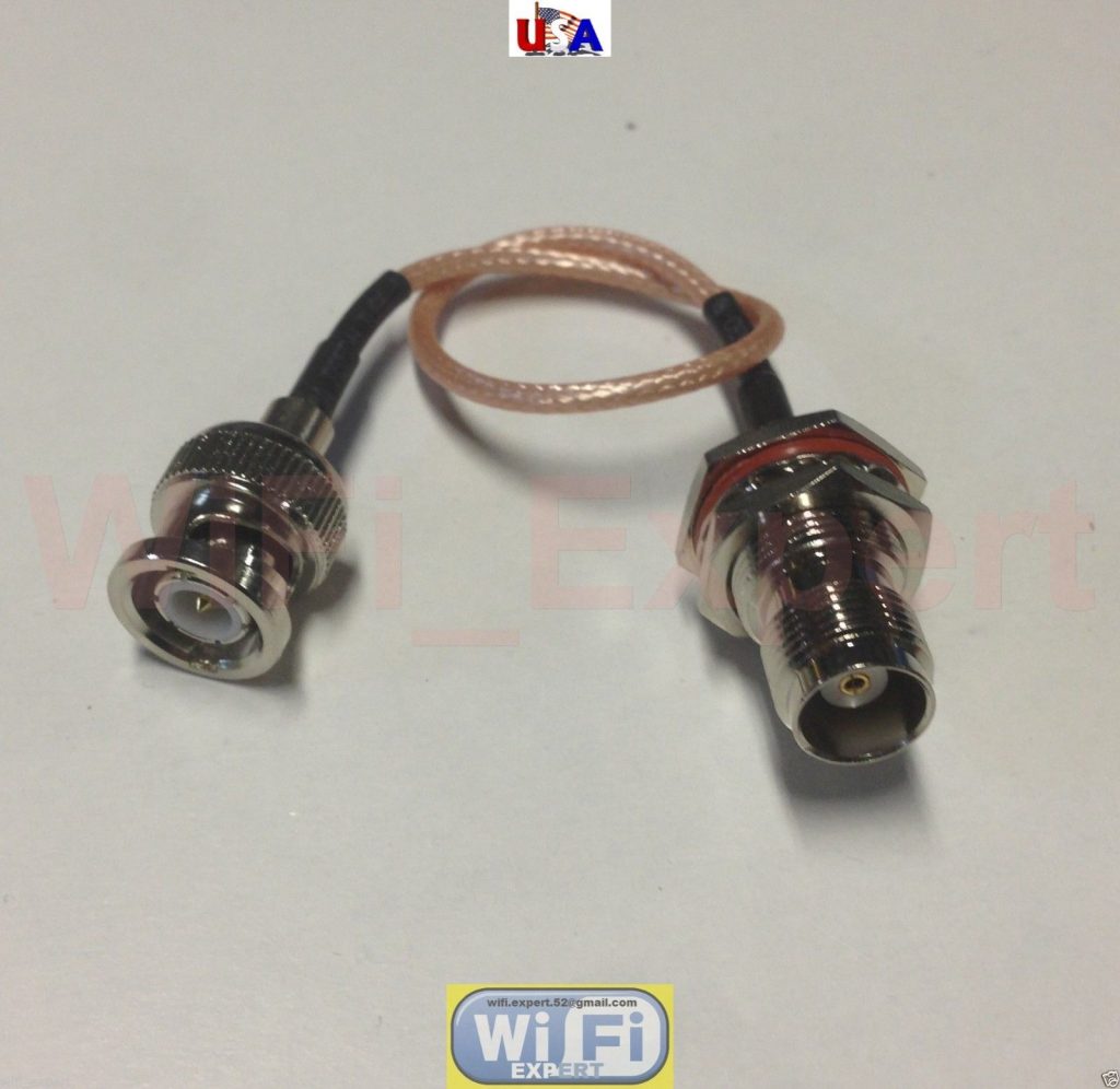 RG316 LOW LOSS COAX RF CABLE TNC FEMALE TO BNC M STRAIGHT ANGLED 6″ US