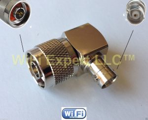 N Type male Plug to BNC female Jack right angle 90° RF adapter connector 16x16mm