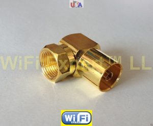 GOLD ANGLE L DVB TV PAL Female Jack to F Type TV Male Plug RF adapter connector