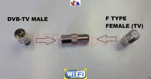 Nickel DVB TV PAL Male Plug to F Type TV Female Jack RF adapter connector