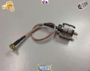 UHF PL259 Male jack to MCX male ANGLE Pigtail Jumper RF Pigtail 6 INCH US