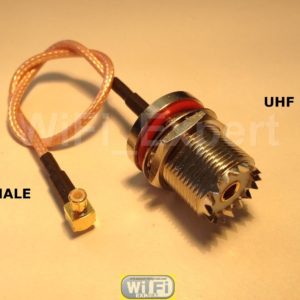 UHF SO239 F Bulk to MCX M ANGLED RF pigtail Cable COAX RG316 6inch