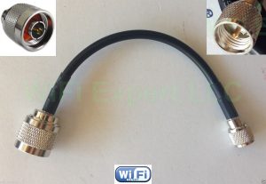 RG58 LOW LOSS COAX RF CABLE Mini UHF MALE TO N TYPE MALE 6in