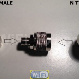 Type N Male to Type F Female Coaxial Adapter Coax Connector Converter