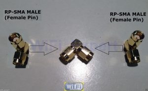 RF Adapter RP-SMA male to RP-SMA male Right Angle RF Connector L Type