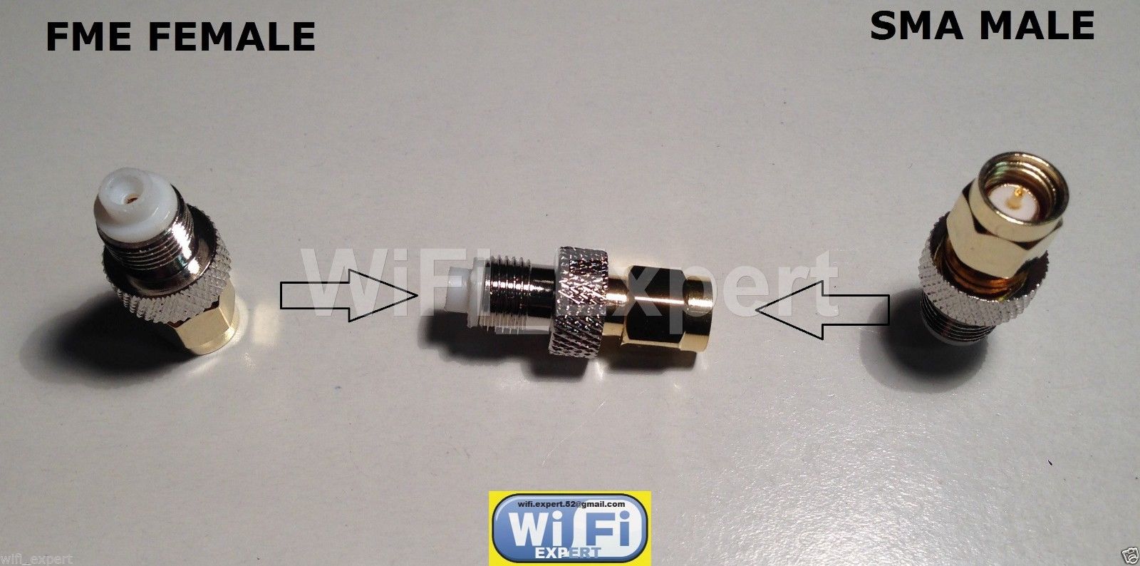 FME Female Jack to SMA Female Plug RF Coaxial Adapter Connector Converter 
