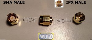 Gold Plated SMA male plug to IPX U.fl male plug center RF adapter connector