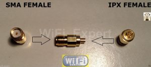 Gold Plated SMA Female jack to IPX U.fl female jack center RF adapter connector