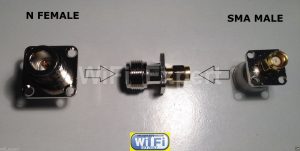 N Type Female Jack to SMA Male Plug Flange mount RF Adapter Cable Connector