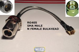 SMA Male Straight to N Female Bulkhead RF Pigtail RG405 0.086 Cable 12in