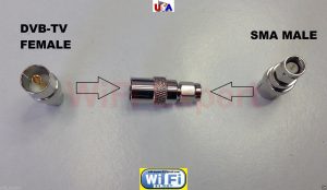 Nickel SMA Male Plug to IEC PAL DVB-T TV Female Jack RF adapter connector