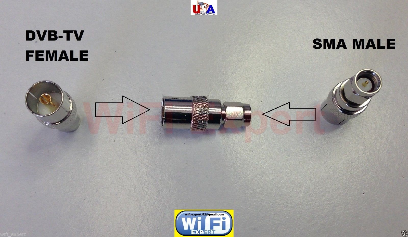 3X SMA Male Plug To IEC PAL DVB-T TV Female Jack RF Coaxial Adapter Connector 