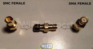 Gold Plated SMC female jack to SMA female jack RF coaxial adapter connector