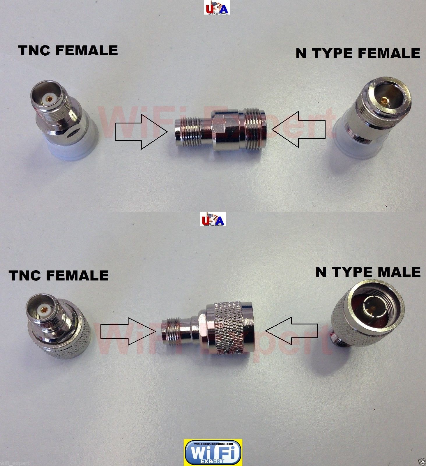 Turmode by-Tnc Female to N Male Adapter WF6032 Silver