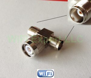 TNC Male To 2 TNC Female in series T Adapter RF Connector Antenna Router