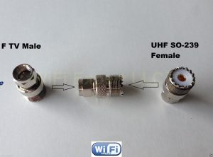 F TV Male plug to UHF SO239 SO-239 Female RF coaxial Adapter RF Connector