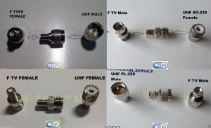 4pc SET UHF to F TV Male Female Jack Plug RF coaxial Adapters RF Connector