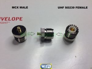 Adapter UHF SO239 female jack to MCX plug male RF connector GPS RADIO antenna