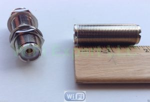 UHF Double Female Bulkhead BARREL Adapter 1.75" LONG FOR PL-259 CONNECTORS