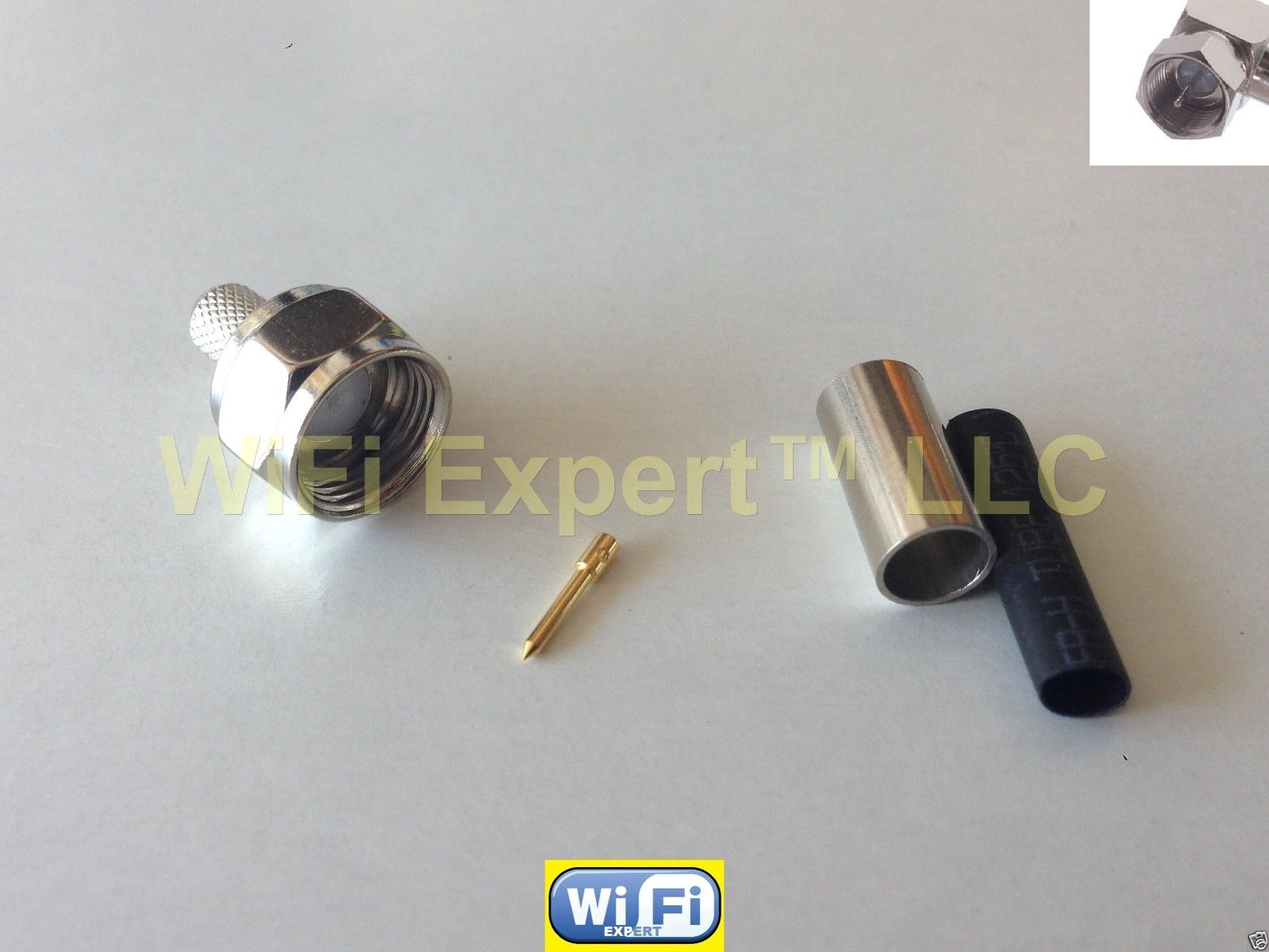 1 x RP-SMA Male plug right angle crimp RG58 RG142 RG400 LMR195 Coax Cable USA 