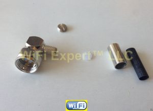 Right Angle F TV Male Crimp for RG58 RG142 RG400 LMR195 cable RF Connector USA