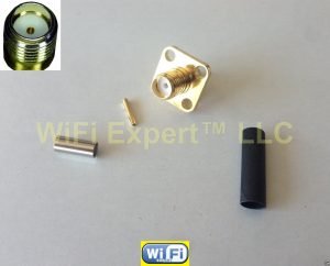SMA Female 4 hole Flange Crimp for RG174 RG179 RG316 RG188 Coax Cable Connector