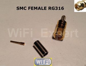 1 x SMC Female plug crimp for RG316 RG174 RG179 LMR100 Cable Straight Coonector
