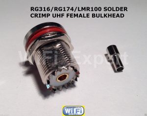 1 x UHF SO-239 Female Bulkhead Solder Crimp RG316 RG174 RG179 LMR100 Cable USA