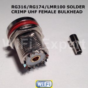 1 x UHF SO-239 Female Bulkhead Solder Crimp RG316 RG174 RG179 LMR100 Cable USA