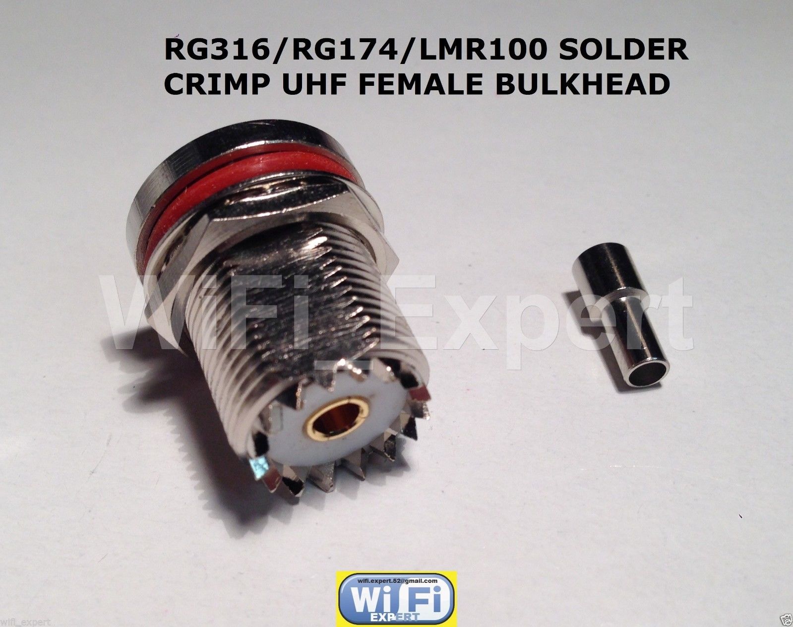 RG58 Silver N FEMALE BULKHEAD to PL259 UHF Male Coax RF Cable USA Lot 
